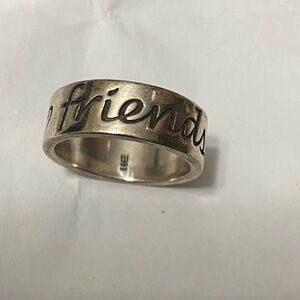 RETIRED James Avery “FRIENDS FOREVER” Band Ring Size 8 - 925 Sterling Silver